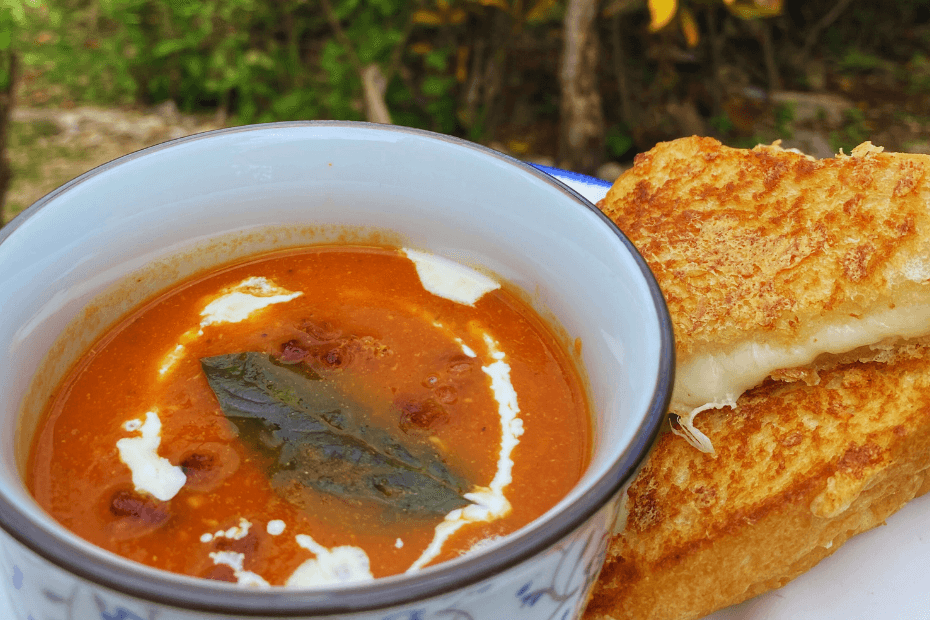 Creamy Homemade Tomato Soup for the Best Grilled Cheese Sandwich