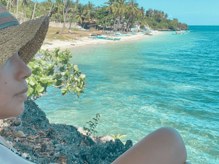 Mother Spending Alone Time In Nature Overlooking the Ocean