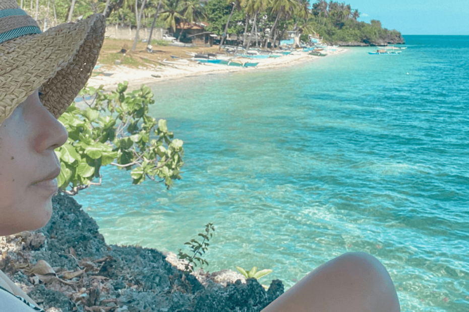 Mother Spending Alone Time In Nature Overlooking the Ocean